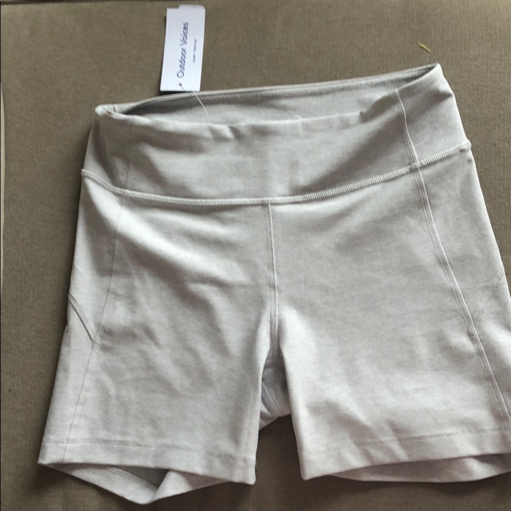 Outdoor voices heather grey biker shorts